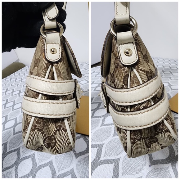 Authentic Gucci Horsebit Chain Flap Shoulder Bag Brown/Beige/Cream - Picture 6 of 15